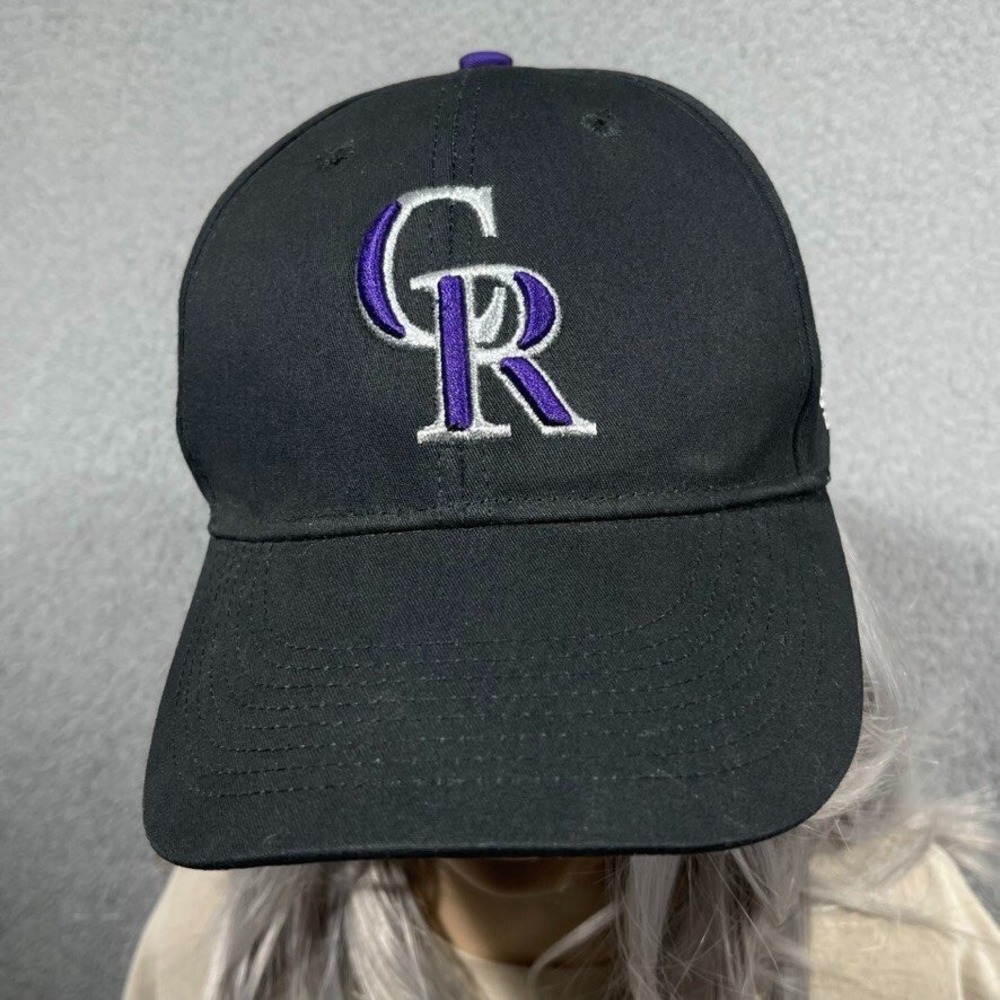 Colorado Rockies Hat Cap Strap Back Black MLB Baseball Mens